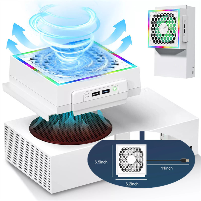Gaming Console Xbox Series S - Ventilateur de refroidissement LED, lumière d'ambiance,