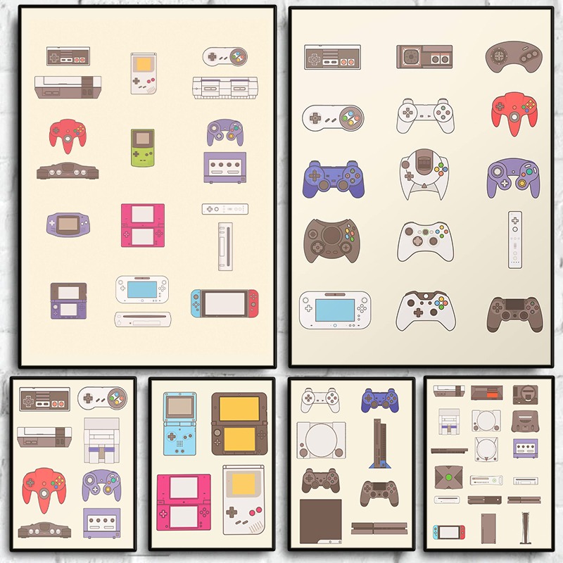 Gaming Console Video - Affiche murale sur toile « Evolution