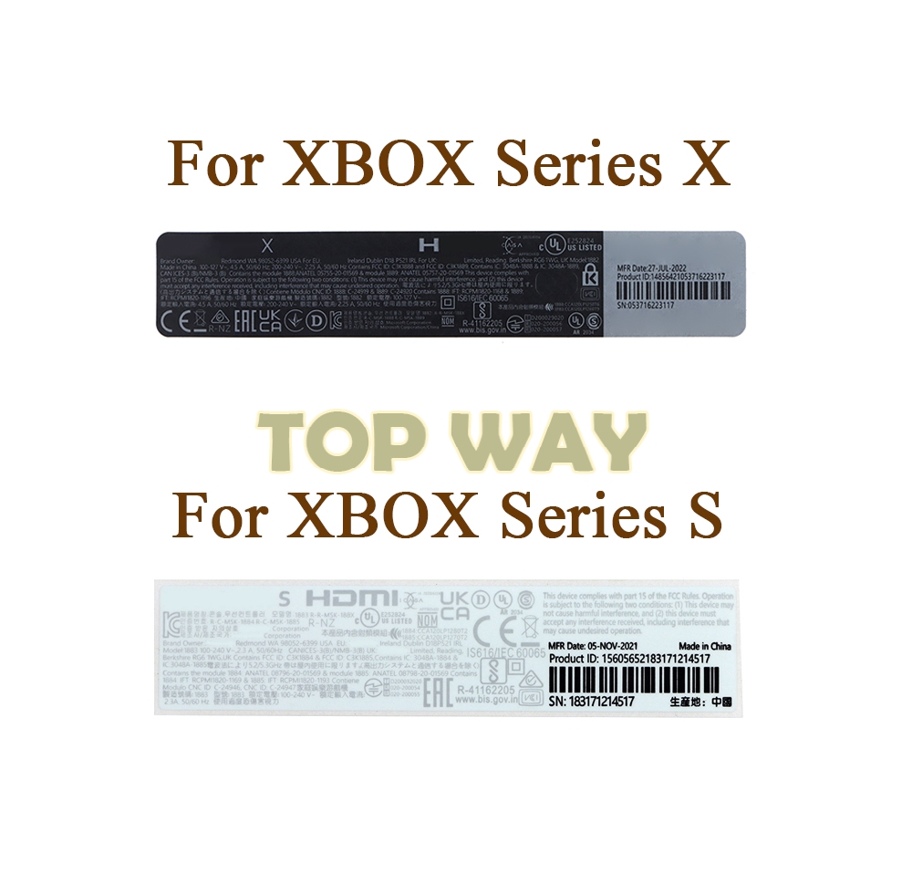 Gaming Console Xbox Series S - Joints d'étiquettes autocollantes pour coque de