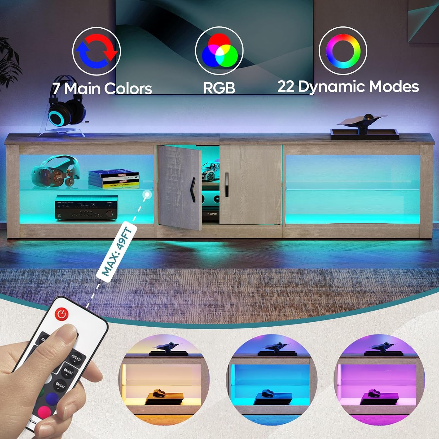 Meuble TV 80 pouces pour télév - Gaming Console Entertainment Center avis et prix