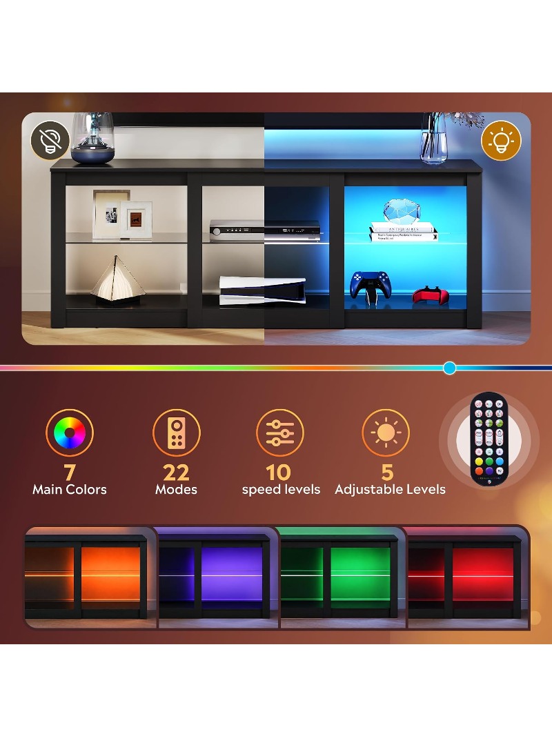 Meuble TV LED 58 pouces, centr - Gaming Console Entertainment Center avis et prix