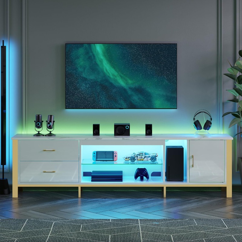 Meuble TV Bestier pour télévis - Gaming Console Entertainment Center avis et prix