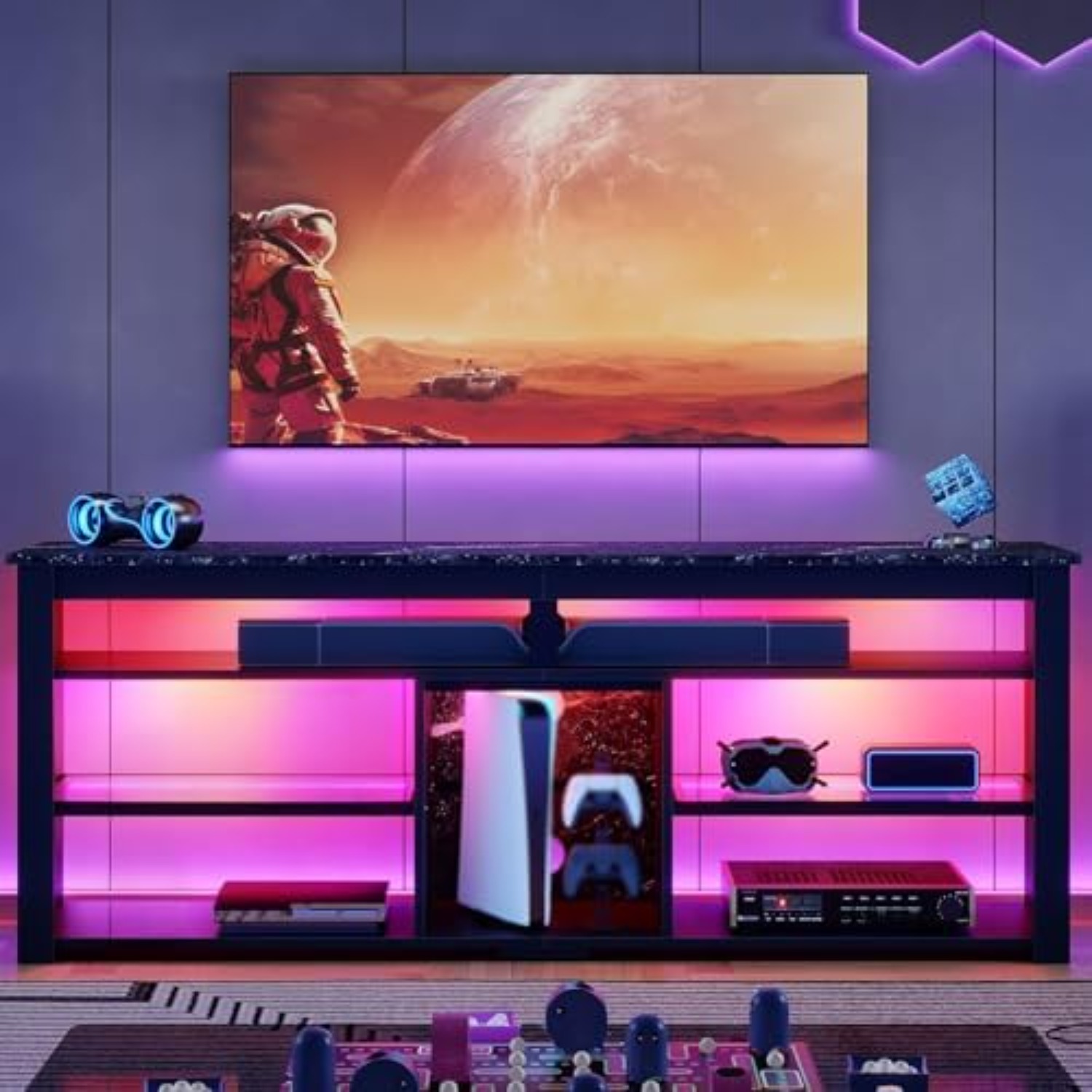Meuble TV pour téléviseur 70 p - Gaming Console Entertainment Center avis et prix