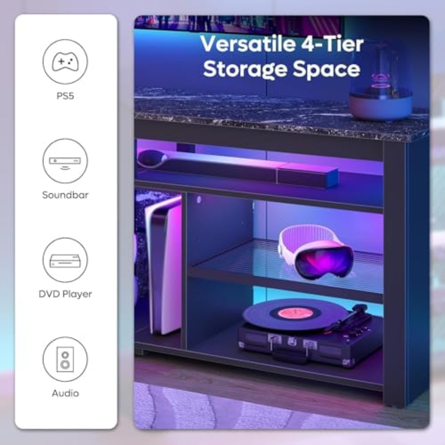 Meuble TV pour téléviseur 70 p - Gaming Console Entertainment Center avis et prix