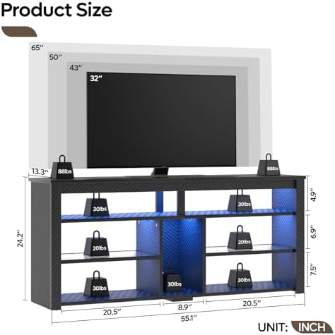Support TV LED haut, meuble mu - Gaming Console Entertainment Center avis et prix