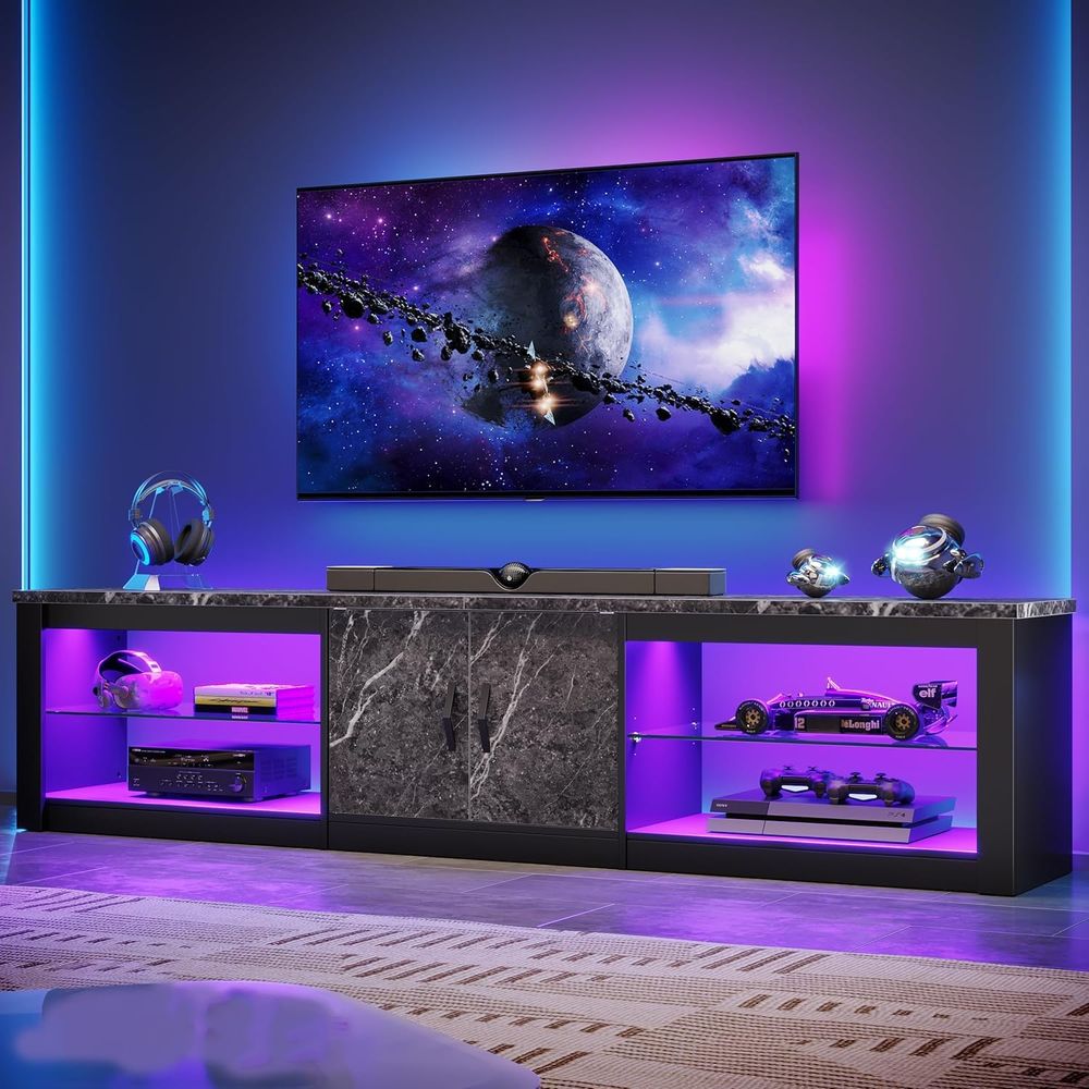 Support TV 80 pouces ou télévi - Gaming Console Entertainment Center avis et prix
