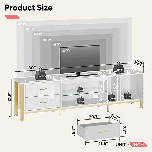 Meuble TV pour téléviseurs de  - Gaming Console Entertainment Center avis et prix