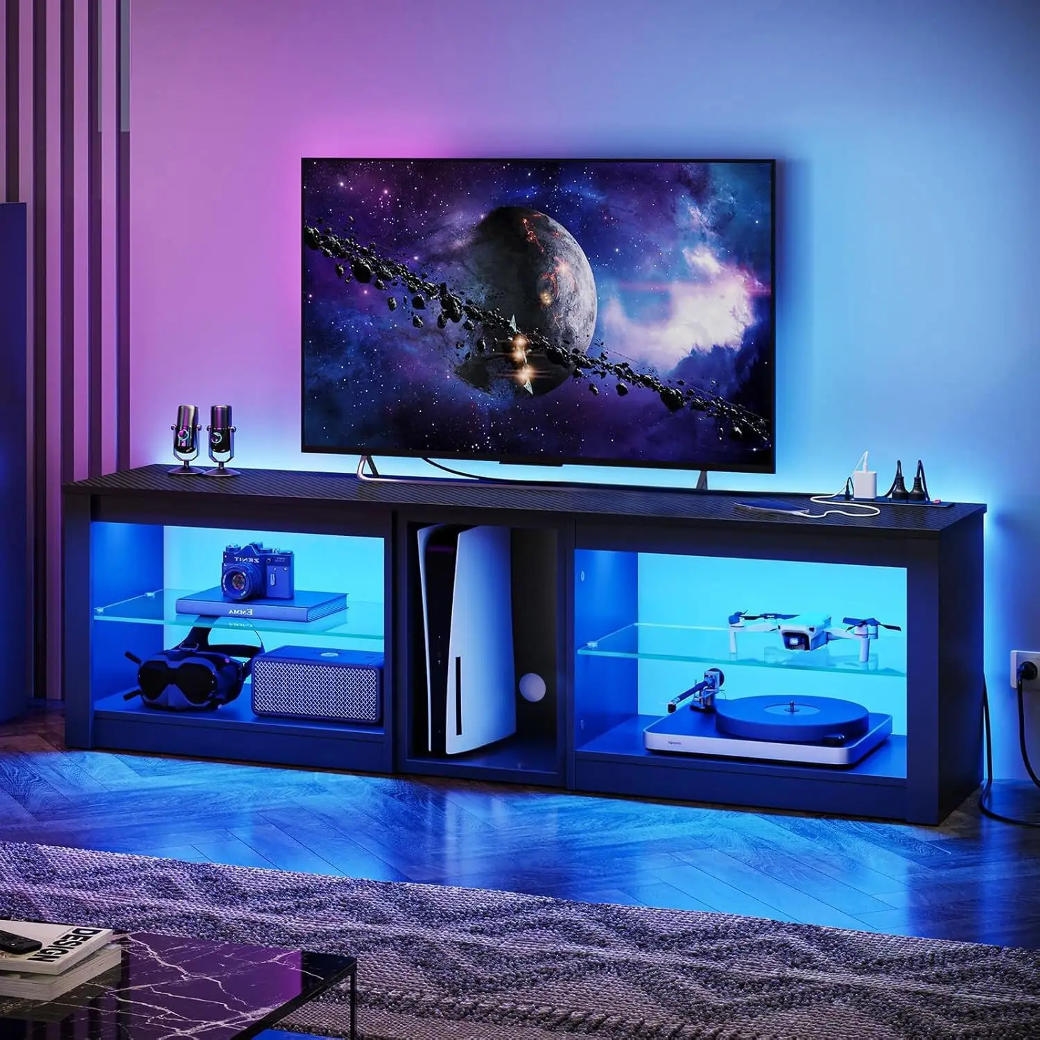 Meuble TV pour PS5 avec prises - Gaming Console Entertainment Center avis et prix